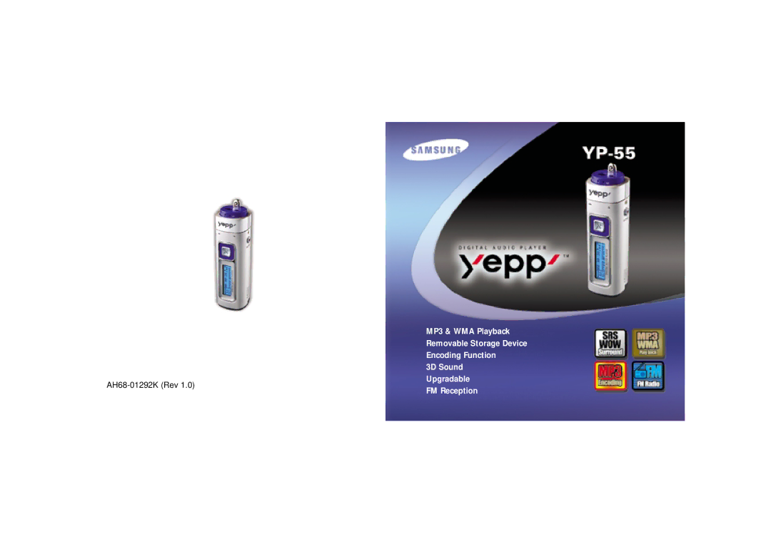 Samsung YP-55H/XSV manual AH68-01292K Rev 