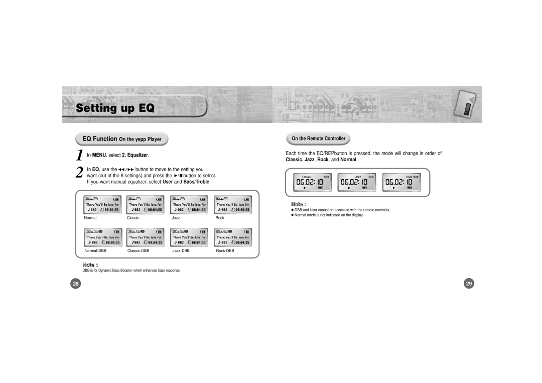 Samsung YP-700 manual Setting up EQ, EQ Function, Equalizer, EQ, use, Classic , Jazz, Rock , and Normal NN oo ttee 