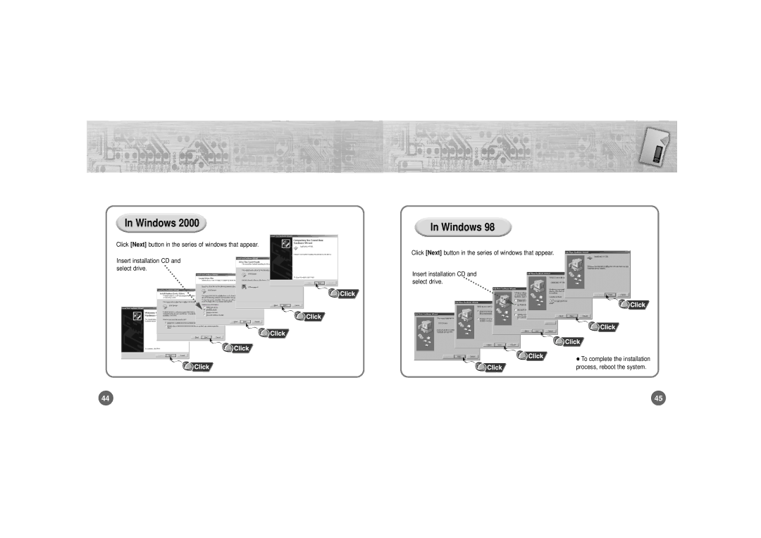 Samsung YP-700 manual Click Next button in the series of windows that appear, Insert installation CD Select drive 