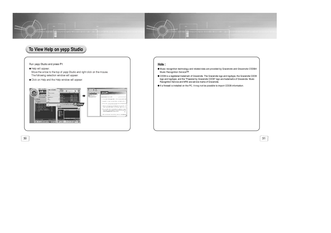 Samsung AH68-01510S, YP-780, 20051027153106109 manual To View Help on yepp Studio 