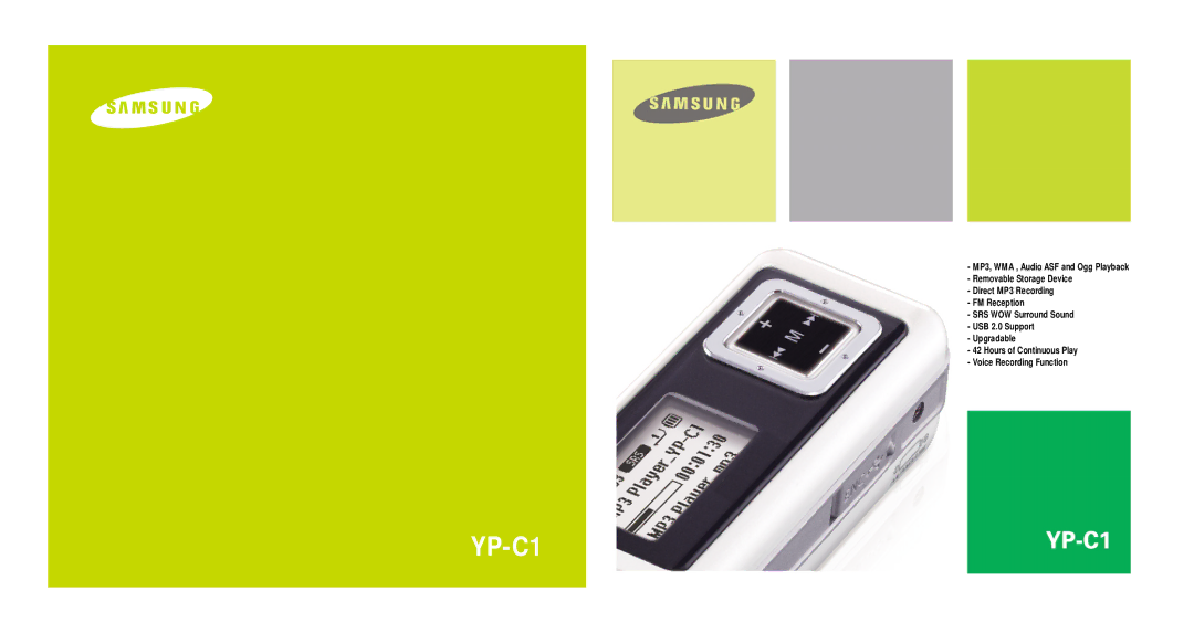 Samsung YP-C1Z/ELS, YP-C1XBL/ELS, YP-C1X/ELS, YP-C1V/ELS manual 