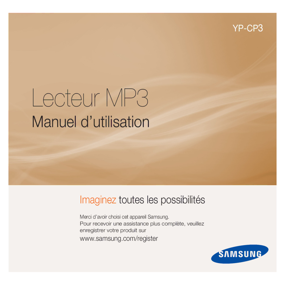 Samsung YP-CP3AB/XEF, YP-CP3ABB/XEF manual Lecteur MP3 