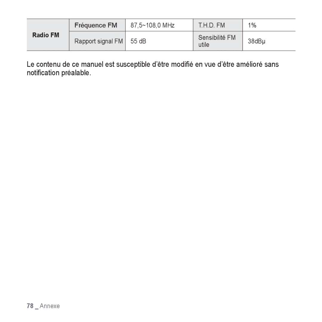 Samsung YP-CP3ABB/XEF, YP-CP3AB/XEF manual Radio FM 