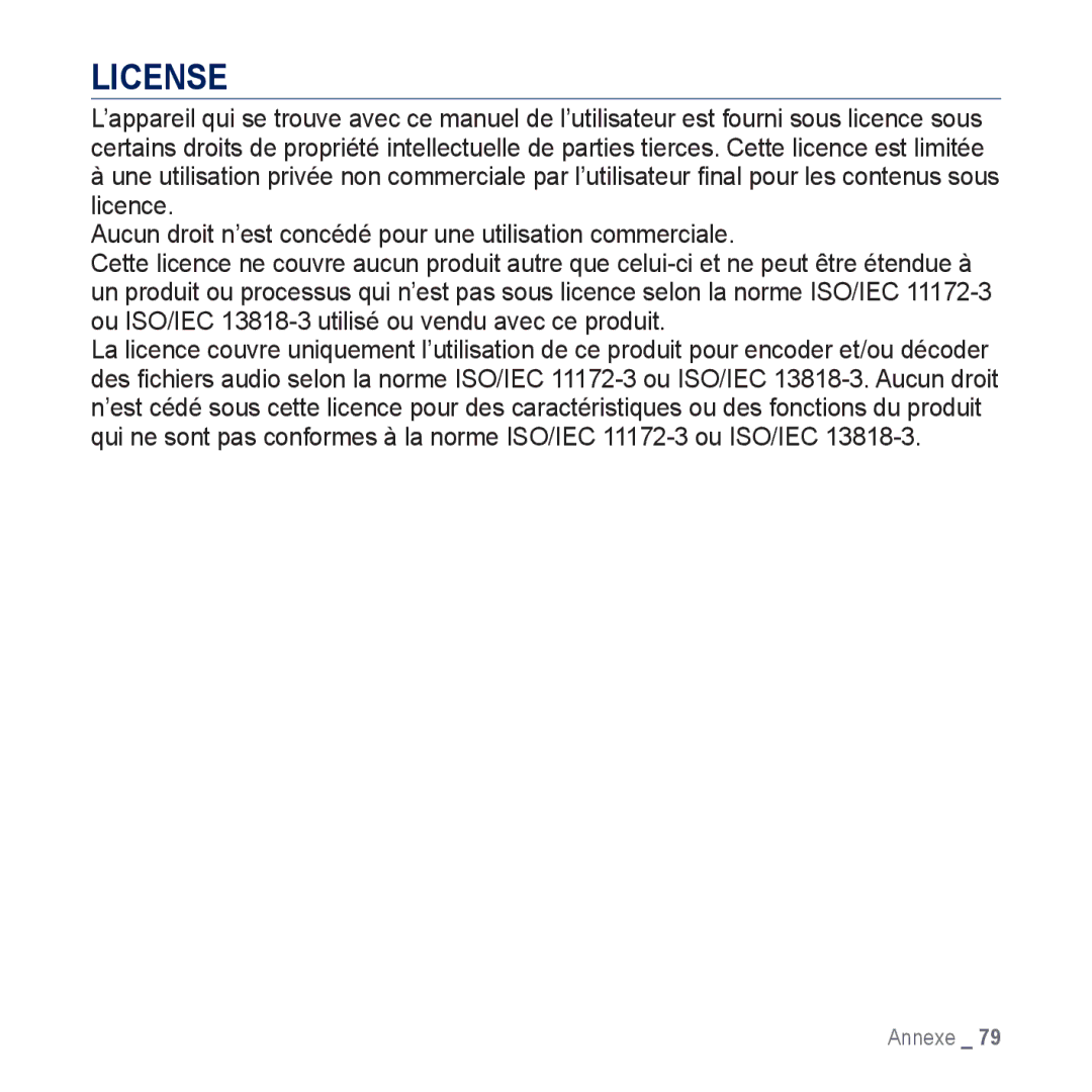 Samsung YP-CP3AB/XEF, YP-CP3ABB/XEF manual License 