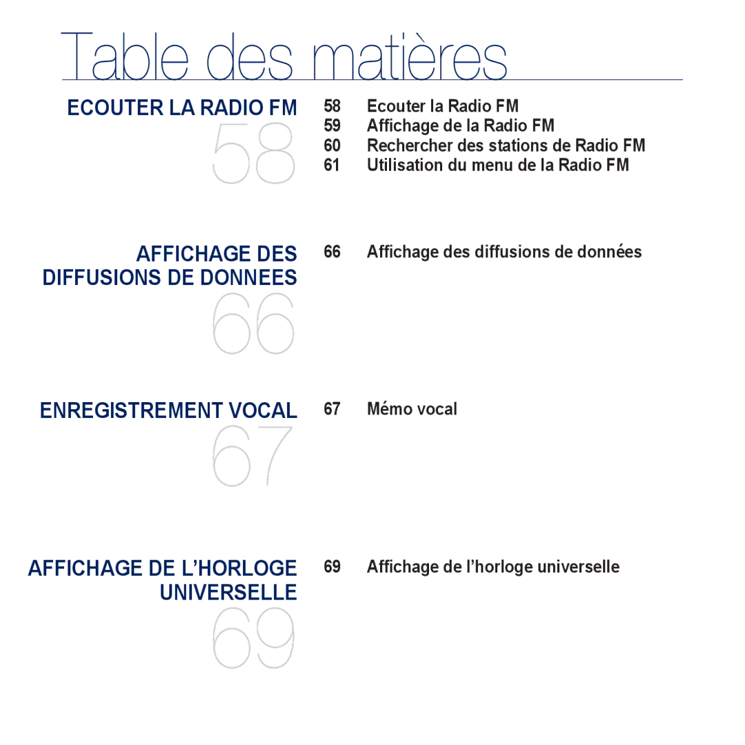 Samsung YP-CP3ABB/XEF, YP-CP3AB/XEF manual Ecouter LA Radio FM 