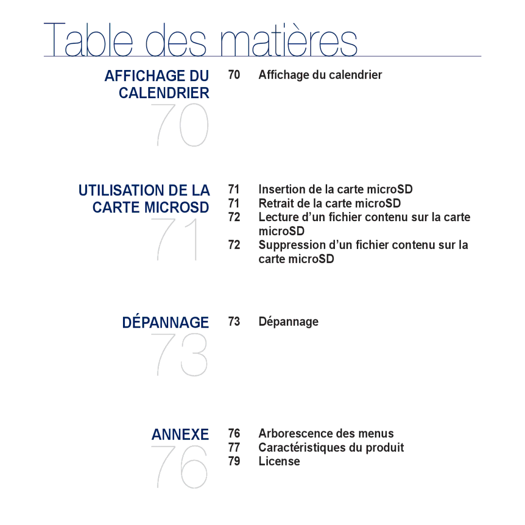 Samsung YP-CP3AB/XEF, YP-CP3ABB/XEF manual Calendrier 