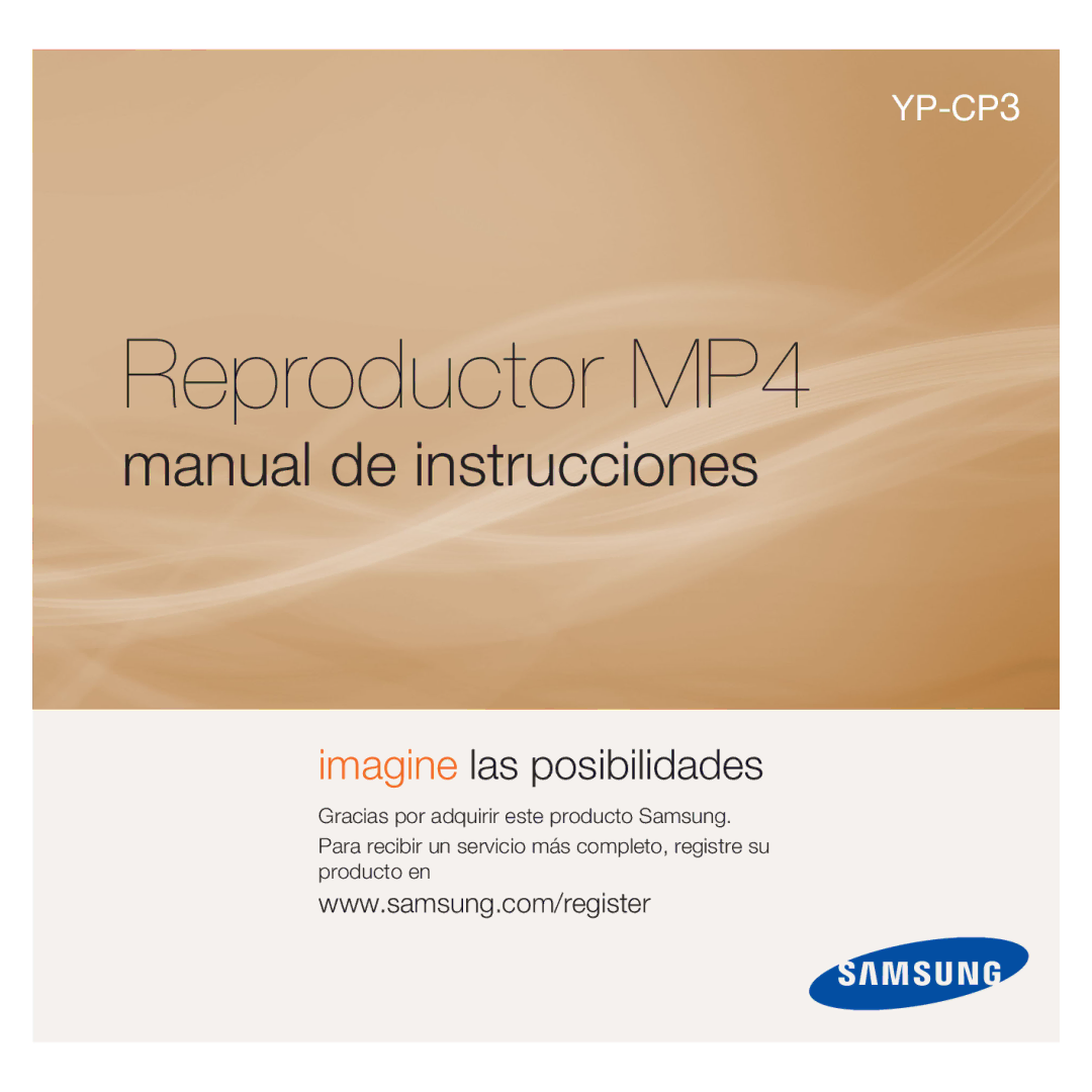 Samsung YP-CP3AB/CHN, YP-CP3AB/EDC manual Reproductor MP4 