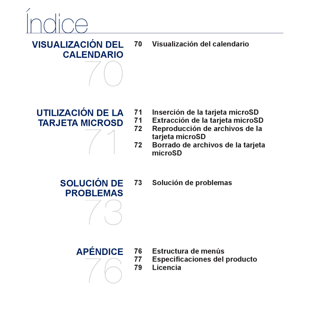 Samsung YP-CP3AB/CHN, YP-CP3AB/EDC manual Visualización del calendario 