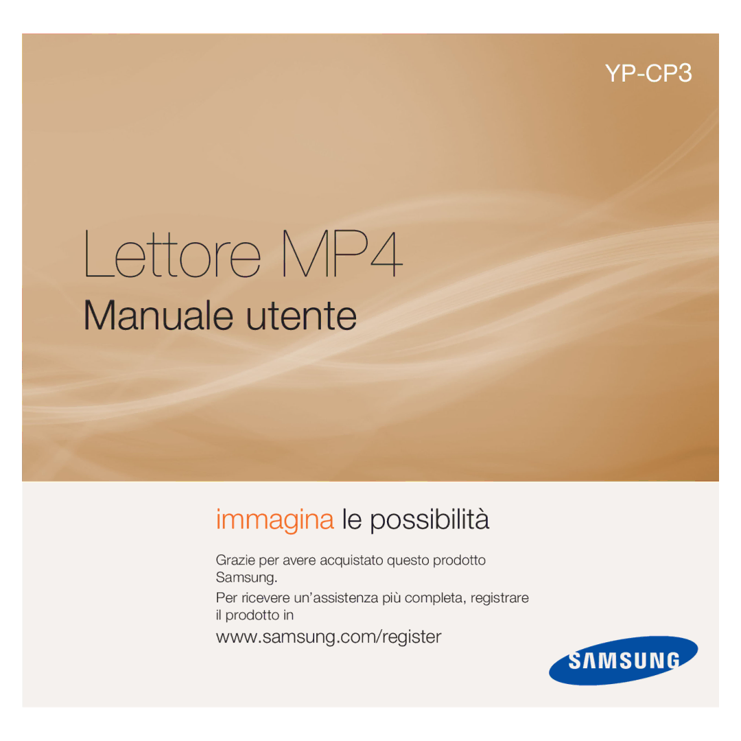 Samsung YP-CP3AB/EDC manual Lettore MP4 