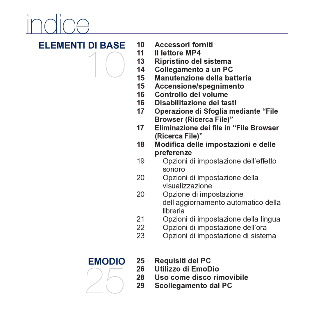 Samsung YP-CP3AB/EDC manual Indice 