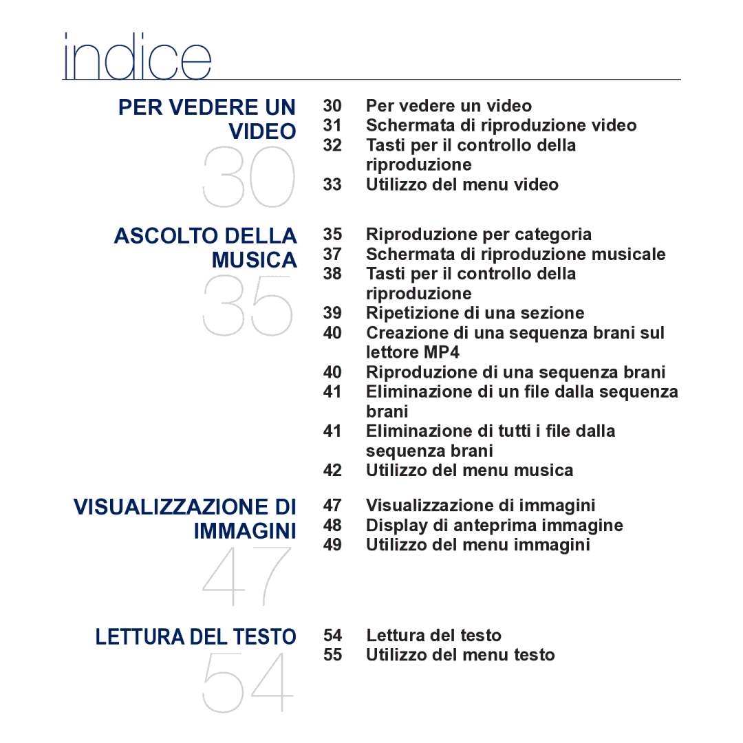 Samsung YP-CP3AB/EDC manual Lettura del testo Utilizzo del menu testo 