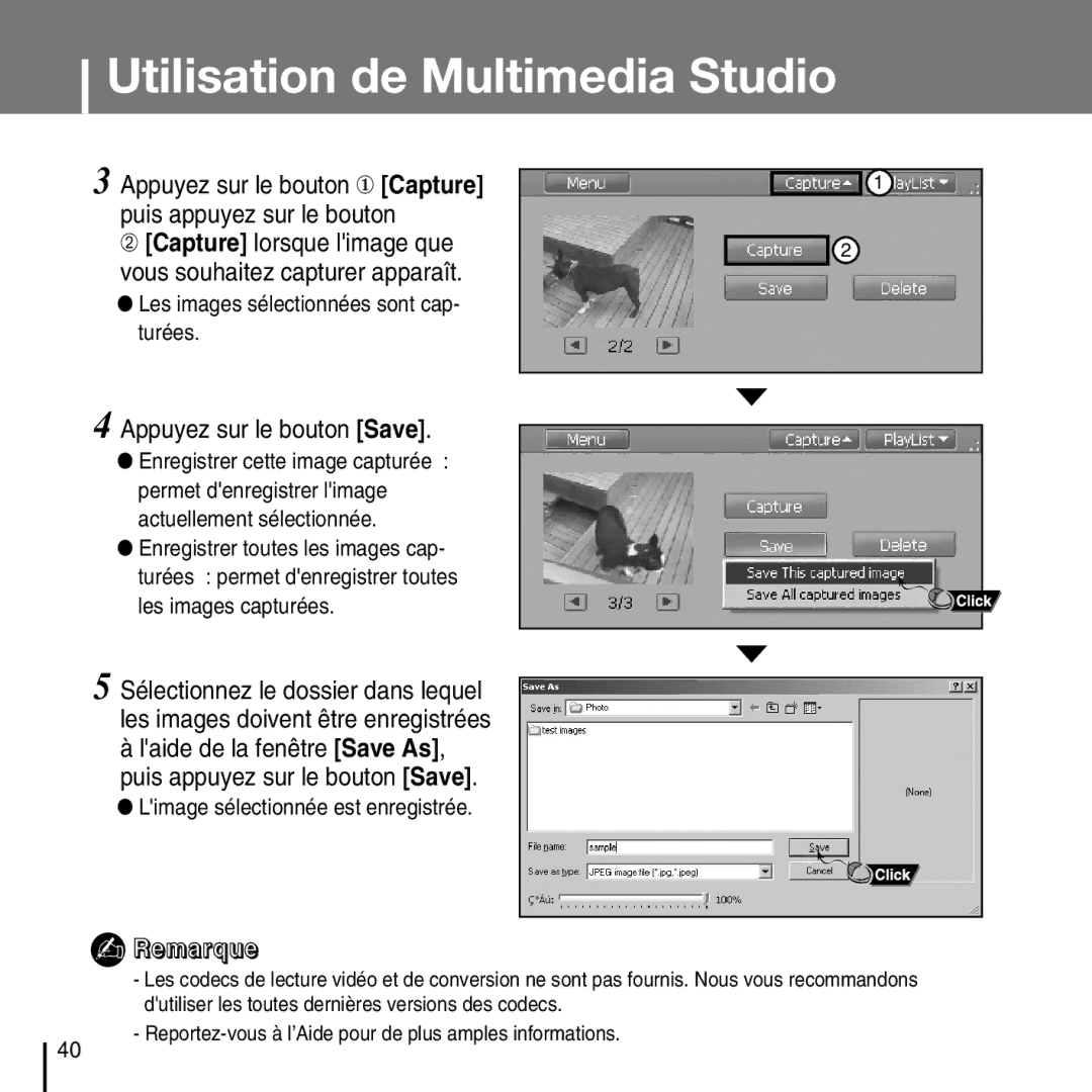 Samsung YP-D1Q/ELS, YP-D1Z/ELS, YP-D1ZW/ELS, YP-D1QB/ELS manual Appuyez sur le bouton Save 