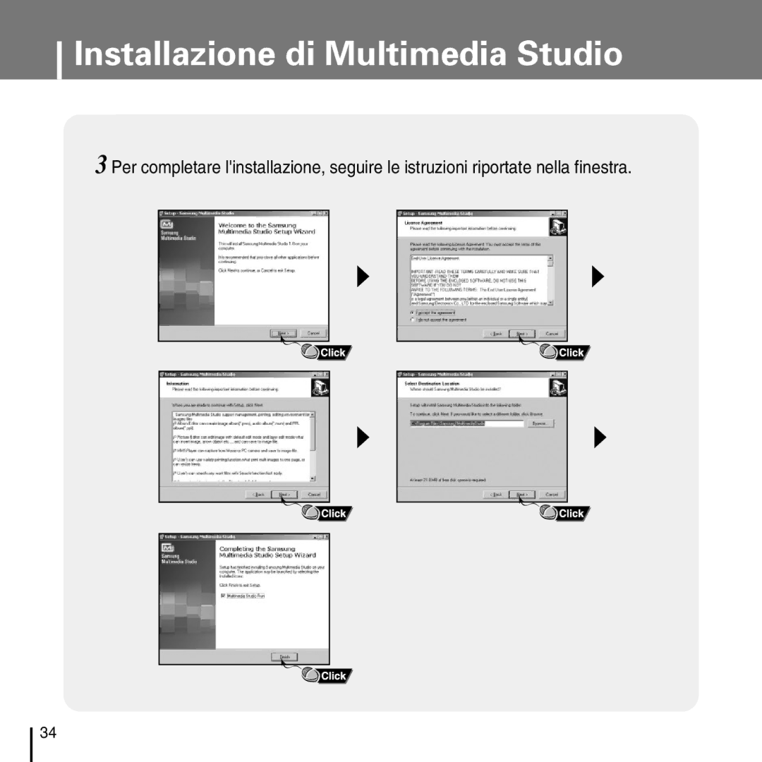 Samsung YP-D1Q/ELS, YP-D1ZW/ELS manual Installazione di Multimedia Studio 