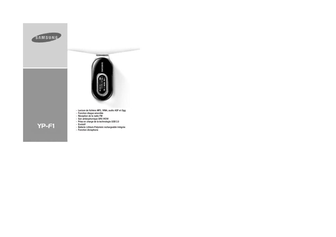 Samsung YP-F1XB/ELS, YP-F1ZW/ELS manual AH68-01755E Rev 