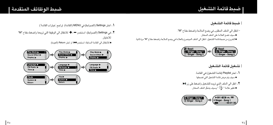 Samsung YP-F1VW/HAO, YP-F1ZW/ELS manual «∞∑AGOq ÆUzLW ∂j, ∞öî∑OU¸, «∞IUzLW îOU¸«‹ ¸«§l .«∞IUzLW Unem ≠w «∞Cu«j sgnitteS «î∑d 