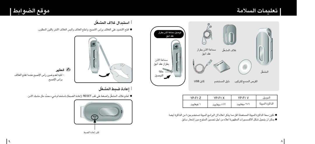 Samsung YP-F1VB/AAW, YP-F1ZW/ELS, YP-F1XB/ELS, YP-F1VB/HAO, YP-F1XB/AAW, YP-F1ZB/AAW manual «∞Cu«j ±uÆl, «∞LAGÒq ¨ö· «ß∑∂b«‰ 