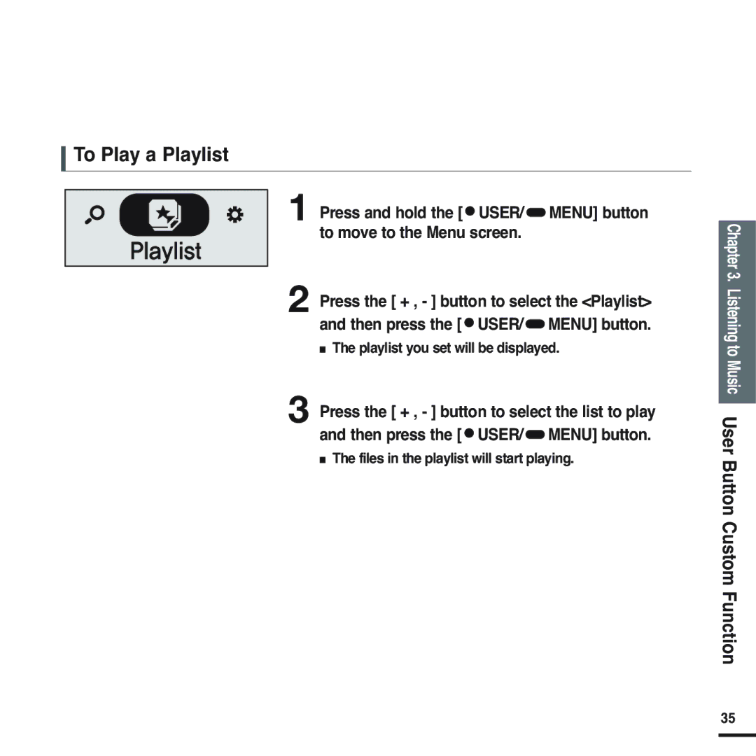 Samsung YP-F2XB/ELS, YP-F2RZB/ELS, YP-F2RQB/XEF, YP-F2RZW/ELS, YP-F2RZW/XEF, YP-F2RQB/ELS, YP-F2RQB/XET manual To Play a Playlist 