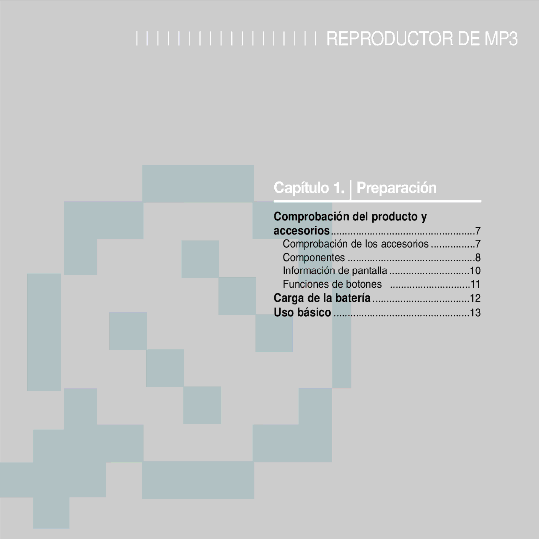 Samsung YP-F2RZW/ELS, YP-F2RZW/XET, YP-F2RXB/ELS manual Reproductor DE MP3 