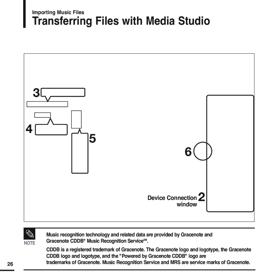 Samsung YP-F2XB/HAO, YP-F2ZW/HAO, YP-F2XW/AAW, YP-F2QW/XSG, YP-F2XB/XSG, YP-F2XW/HAO manual Transferring Files with Media Studio 