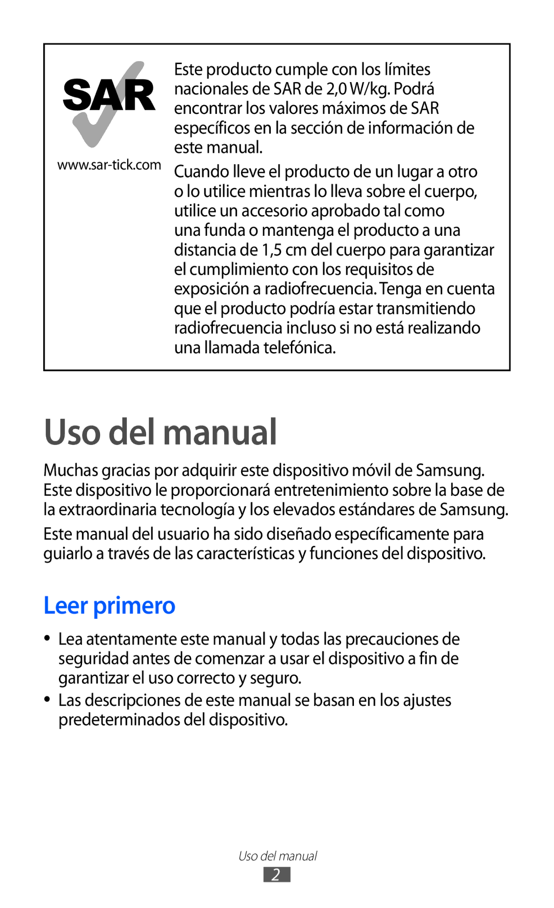 Samsung YP-GI1CW/XEP, YP-G1CW/XEE, YP-GI1CW/FOP, YP-GI1CB/XEG Uso del manual, Leer primero 