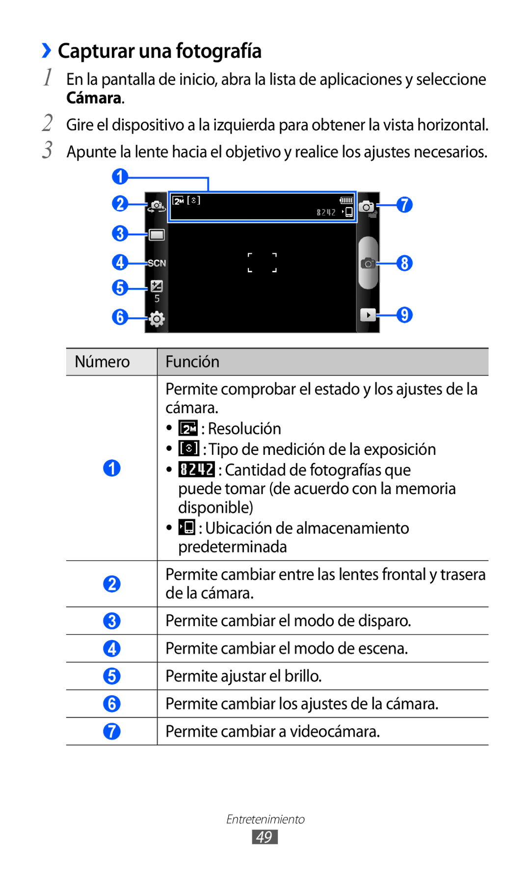 Samsung YP-GI1CW/FOP, YP-G1CW/XEE, YP-GI1CW/XEP, YP-GI1CB/XEG manual ››Capturar una fotografía 