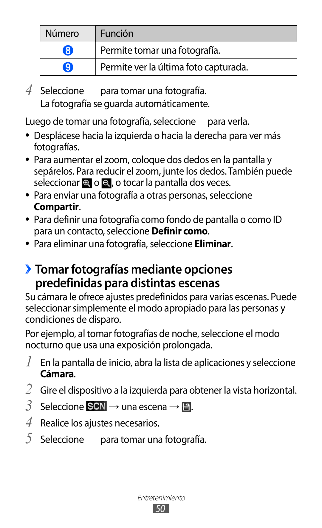 Samsung YP-GI1CW/XEP, YP-G1CW/XEE, YP-GI1CW/FOP, YP-GI1CB/XEG manual Entretenimiento 