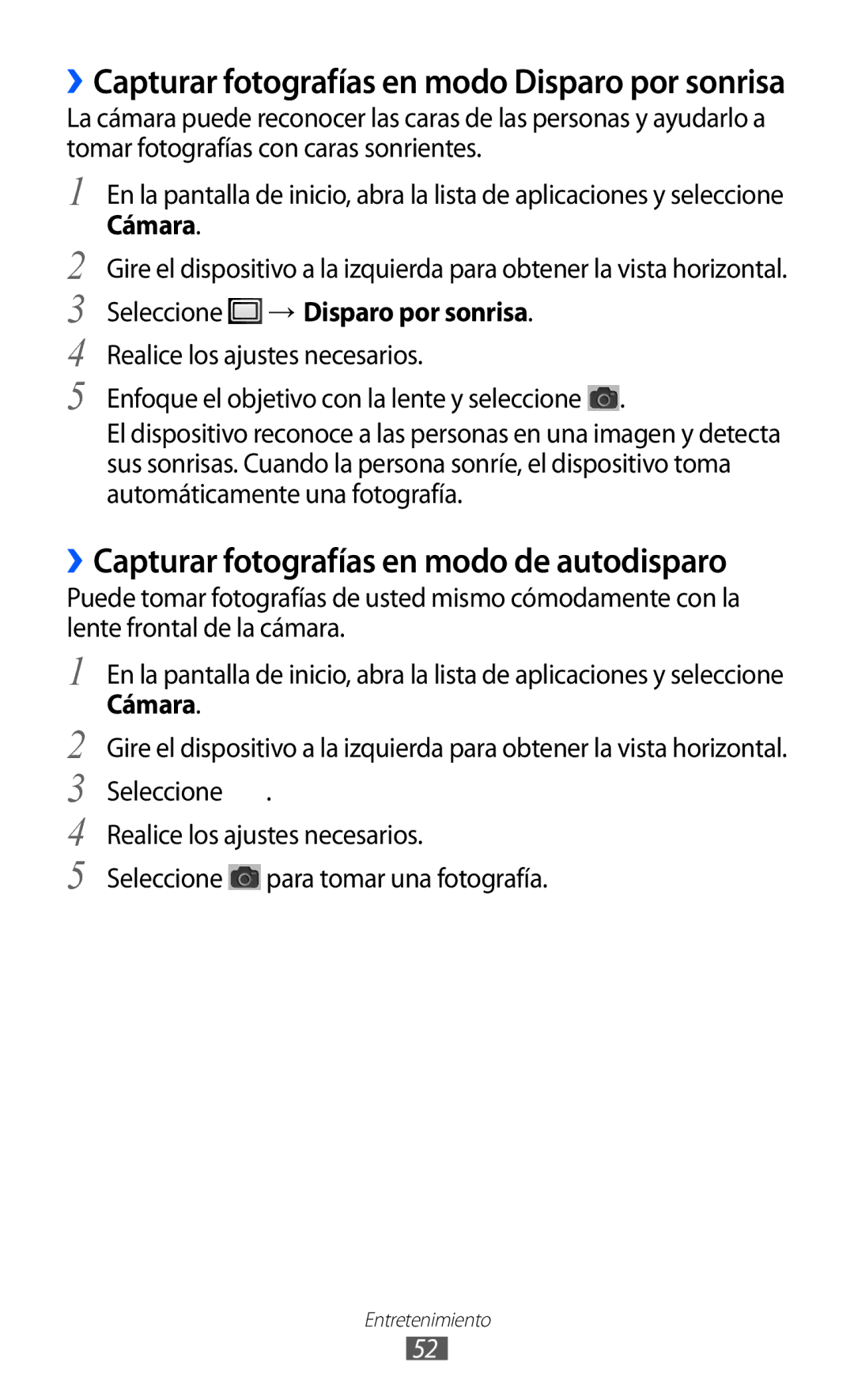 Samsung YP-G1CW/XEE, YP-GI1CW/FOP ››Capturar fotografías en modo Disparo por sonrisa, Seleccione → Disparo por sonrisa 