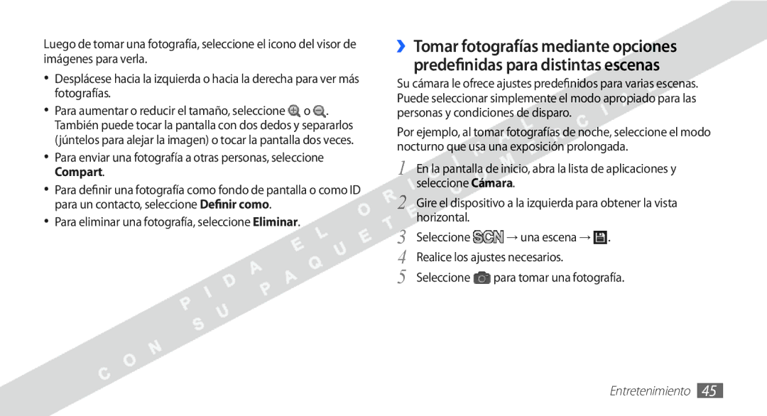 Samsung YP-G1CW/XEE manual Para eliminar una fotografía, seleccione Eliminar 