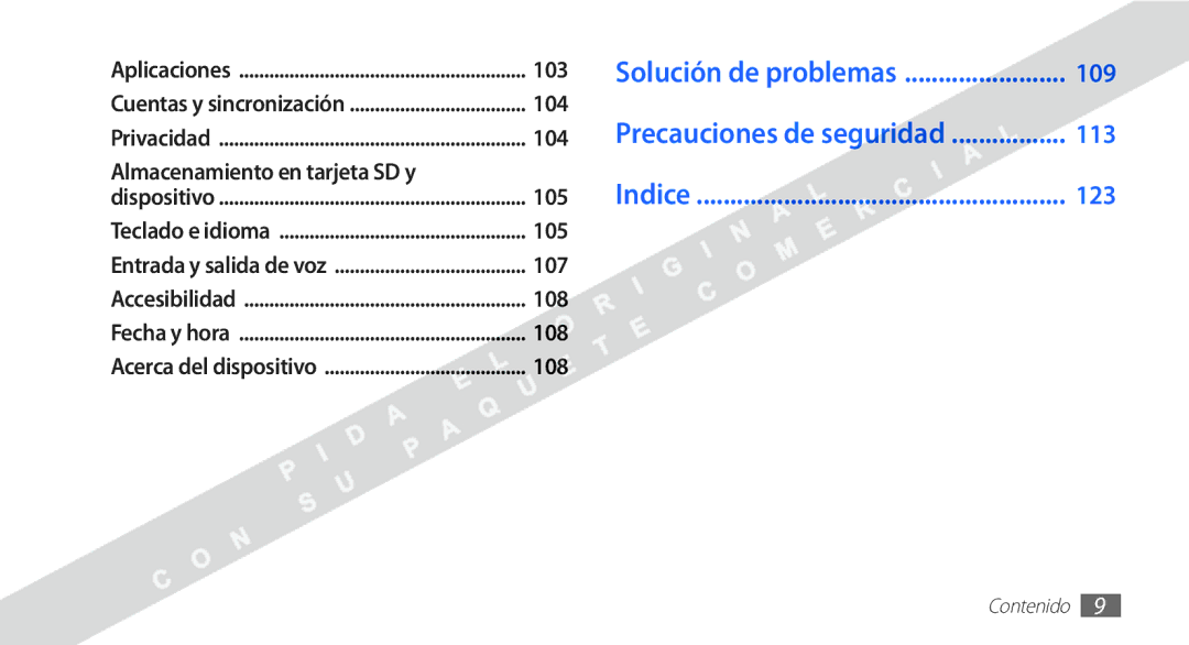 Samsung YP-G1CW/XEE manual 103, 104, 105, 107, 108 