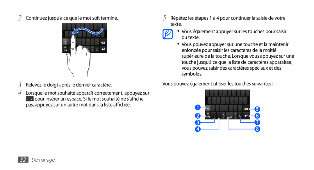 Samsung YP-G1CW/XEF, YP-G1EW/XEF manual 32 Démarrage 