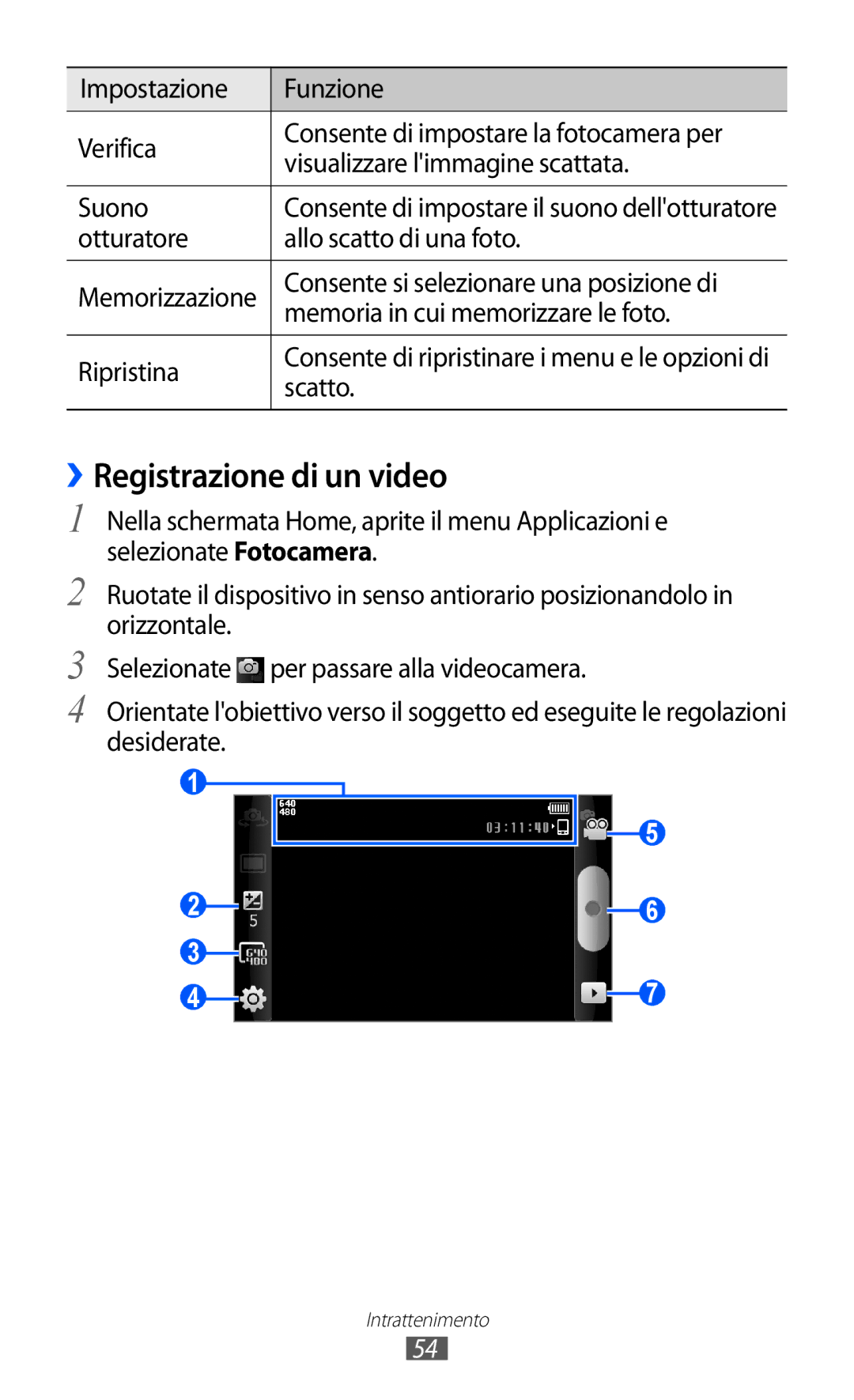 Samsung YP-GI1CW/XET, YP-G1CW/XEG, YP-GI1CW/XEG, YP-GI1CW/XEU manual ››Registrazione di un video 