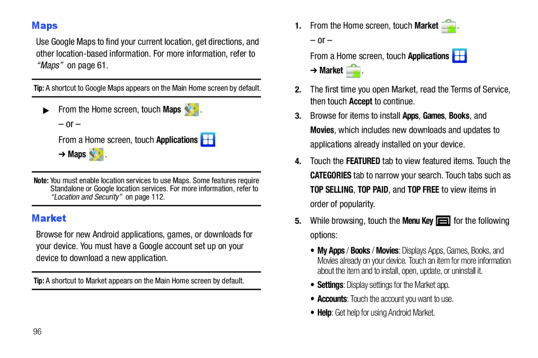 Samsung YP-G1CWY user manual Market 