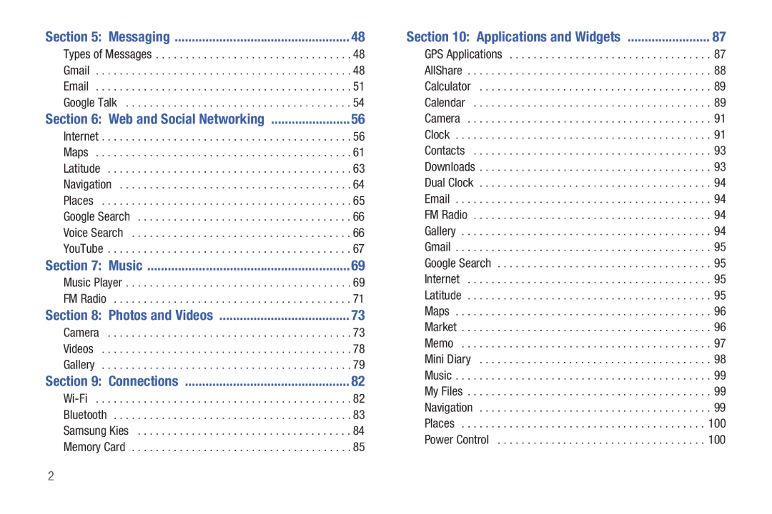 Samsung YP-G1CWY user manual Messaging 