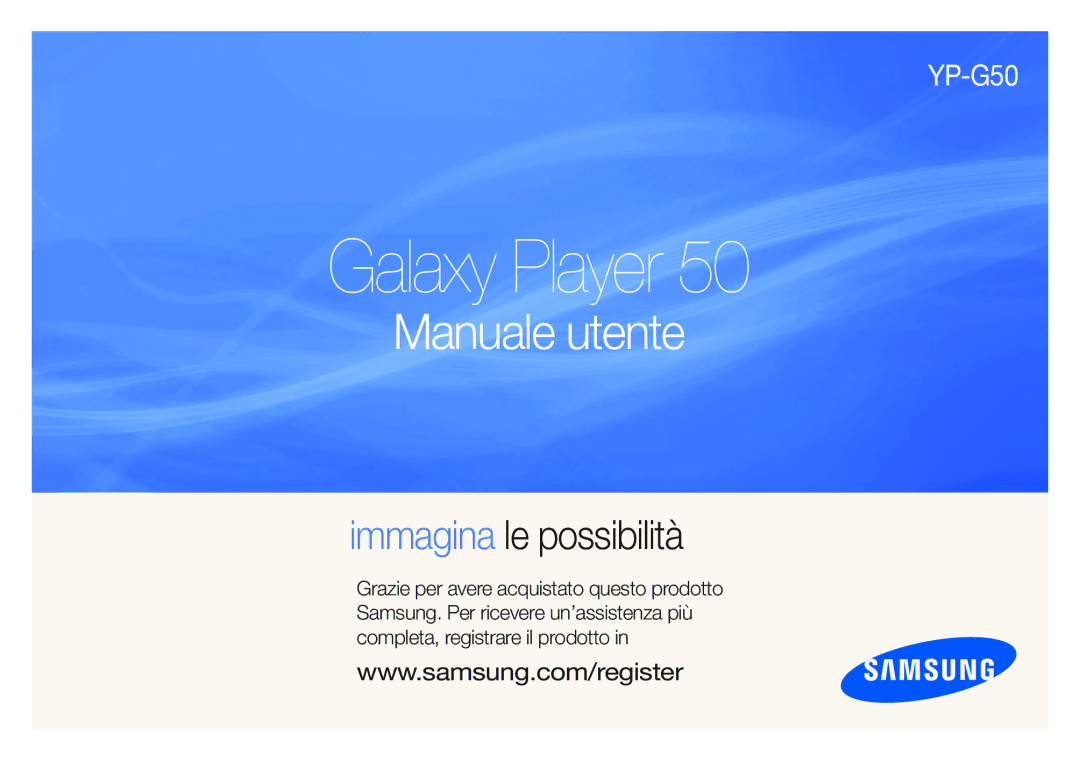 Samsung YP-G50CW/XEU, YP-G50CW/EDC manual Galaxy Player 