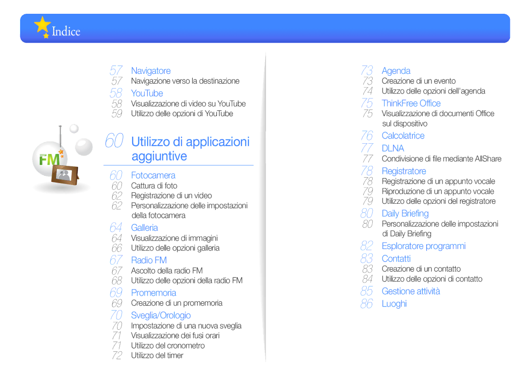 Samsung YP-G50CW/EDC manual Navigazione verso la destinazione, Visualizzazione di immagini Utilizzo delle opzioni galleria 