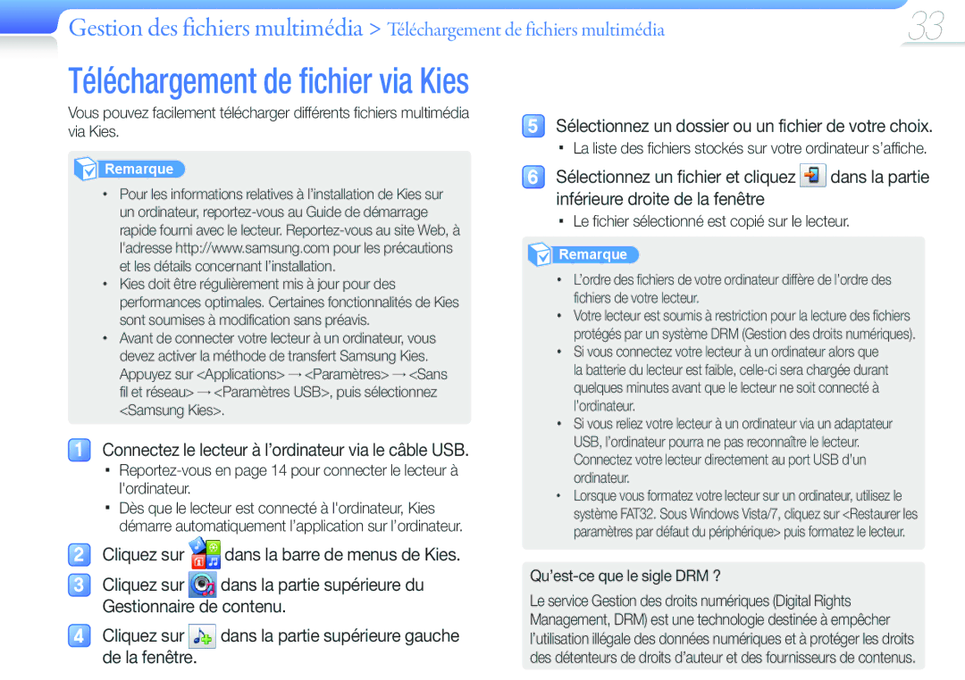 Samsung YP-G50CW/XEF, YP-G50EW/XEF manual Cliquez sur, De la fenêtre 