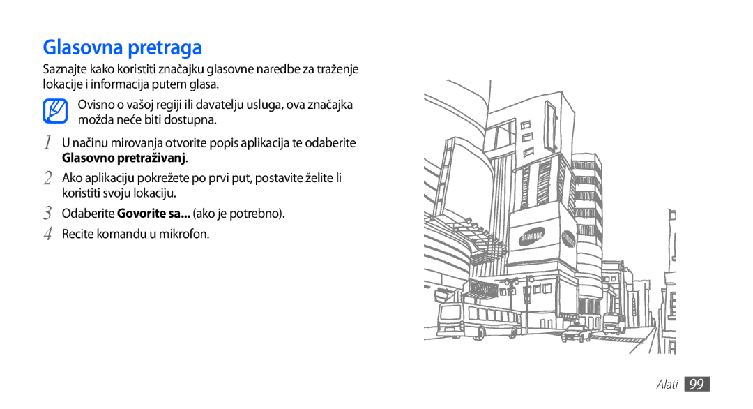 Samsung YP-G70CW/TRA, YP-G70CB/TRA, YP-G70EB/TRA, YP-G70EW/TRA manual Glasovna pretraga 