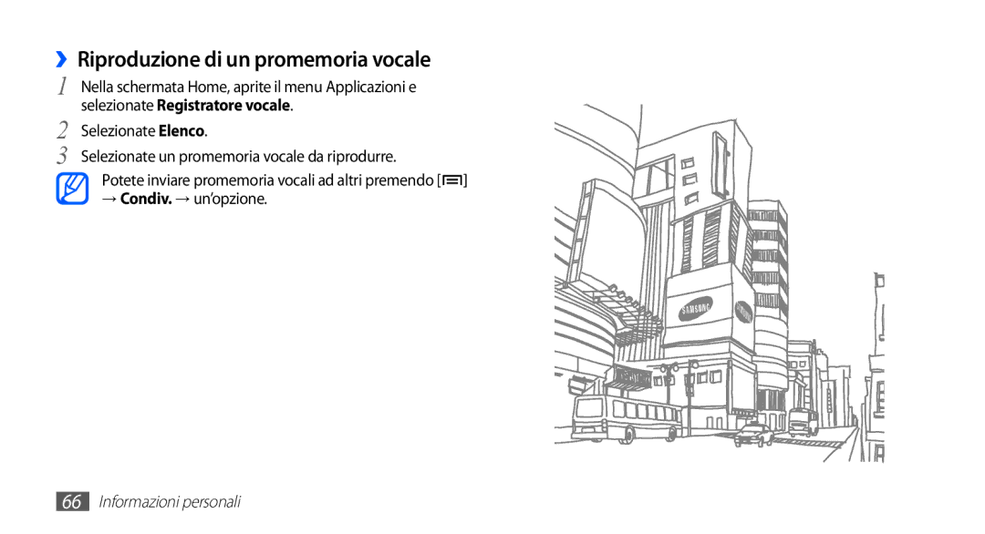 Samsung YP-G70CW/XET, YP-G70CB/XET manual ››Riproduzione di un promemoria vocale 