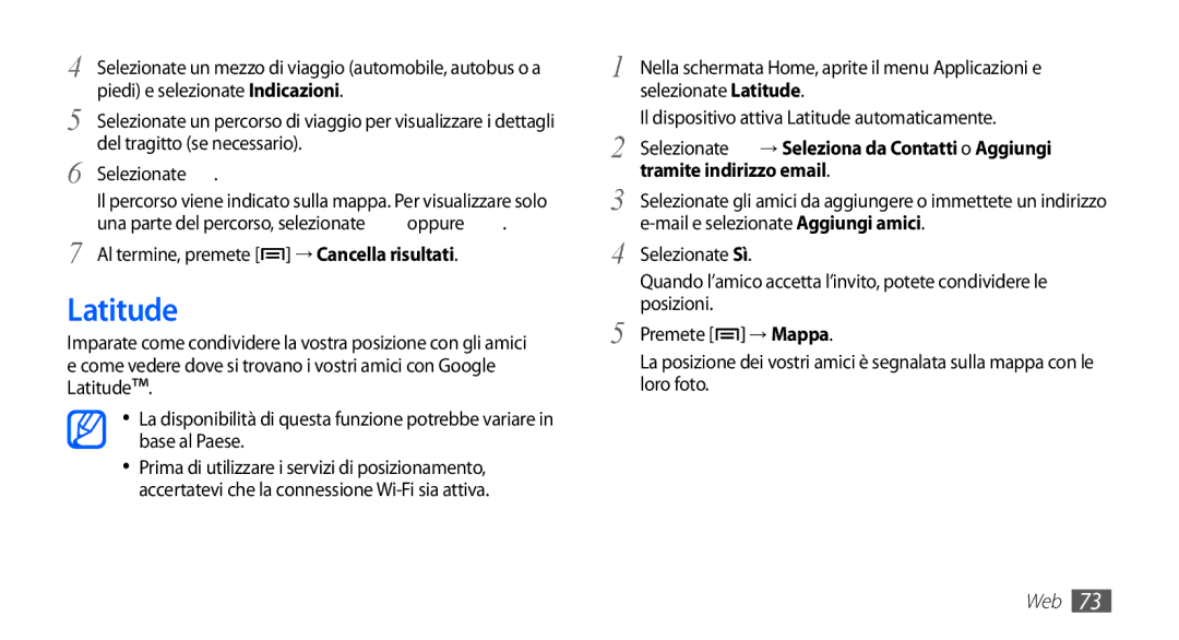 Samsung YP-G70CB/XET, YP-G70CW/XET manual Latitude 