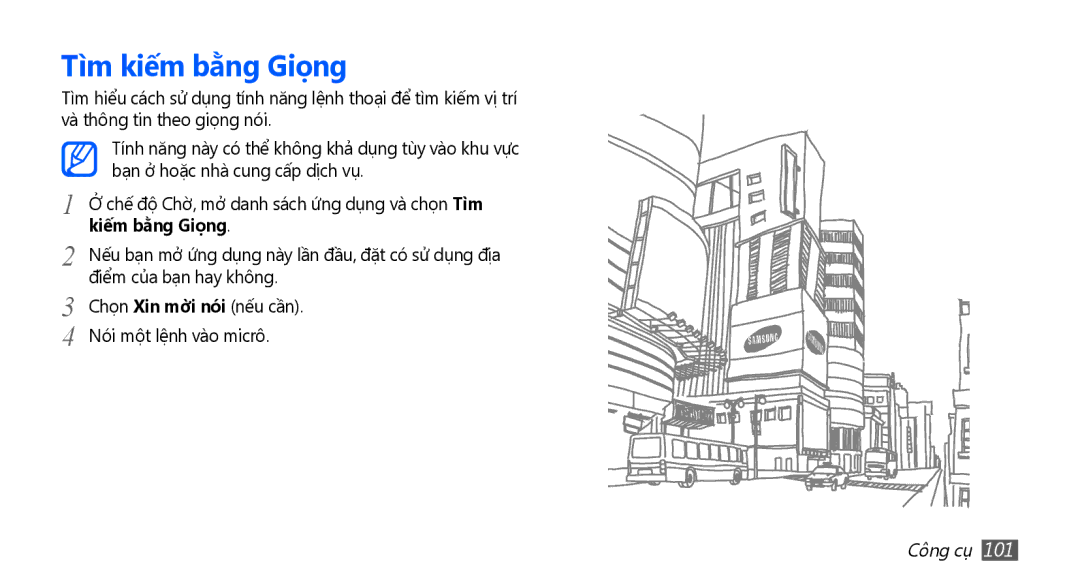 Samsung YP-G70CW/XSV manual Tì̀m kiếm bằng Giong, Kiếm bằng Giong 