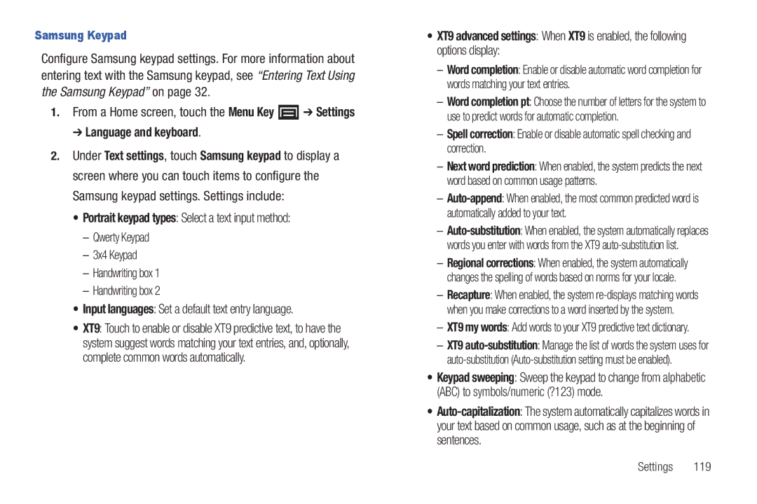 Samsung YP-G70CWY user manual Samsung Keypad 