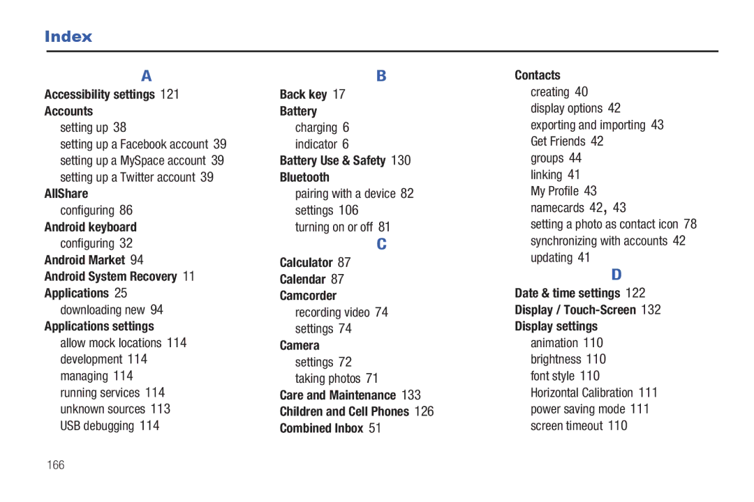 Samsung YP-G70CWY user manual Index 