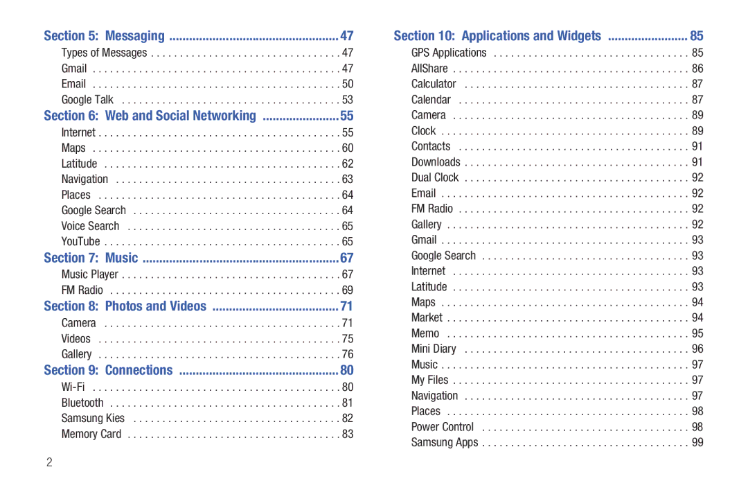 Samsung YP-G70CWY user manual Messaging 