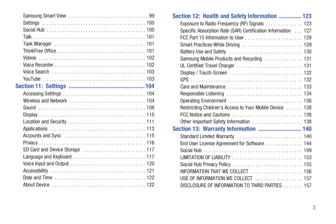 Samsung YP-G70CWY user manual 104, 123, 140 