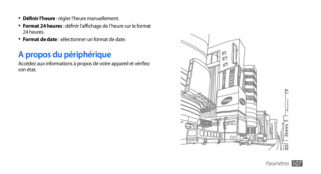 Samsung YP-G70CW/XEF, YP-G70EW/XEF manual Propos du périphérique 