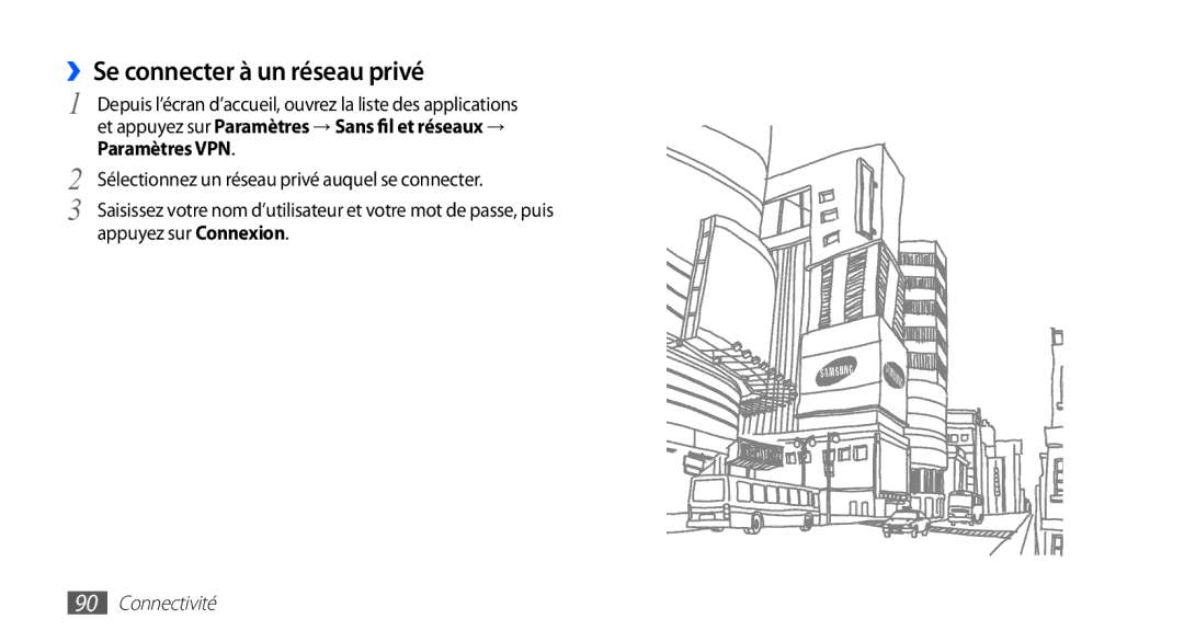 Samsung YP-G70EW/XEF, YP-G70CW/XEF manual ››Se connecter à un réseau privé 