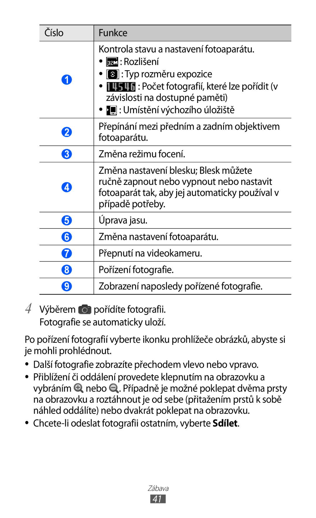 Samsung YP-G70CW/XEZ Kontrola stavu a nastavení fotoaparátu, Rozlišení, Typ rozměru expozice, Umístění výchozího úložiště 