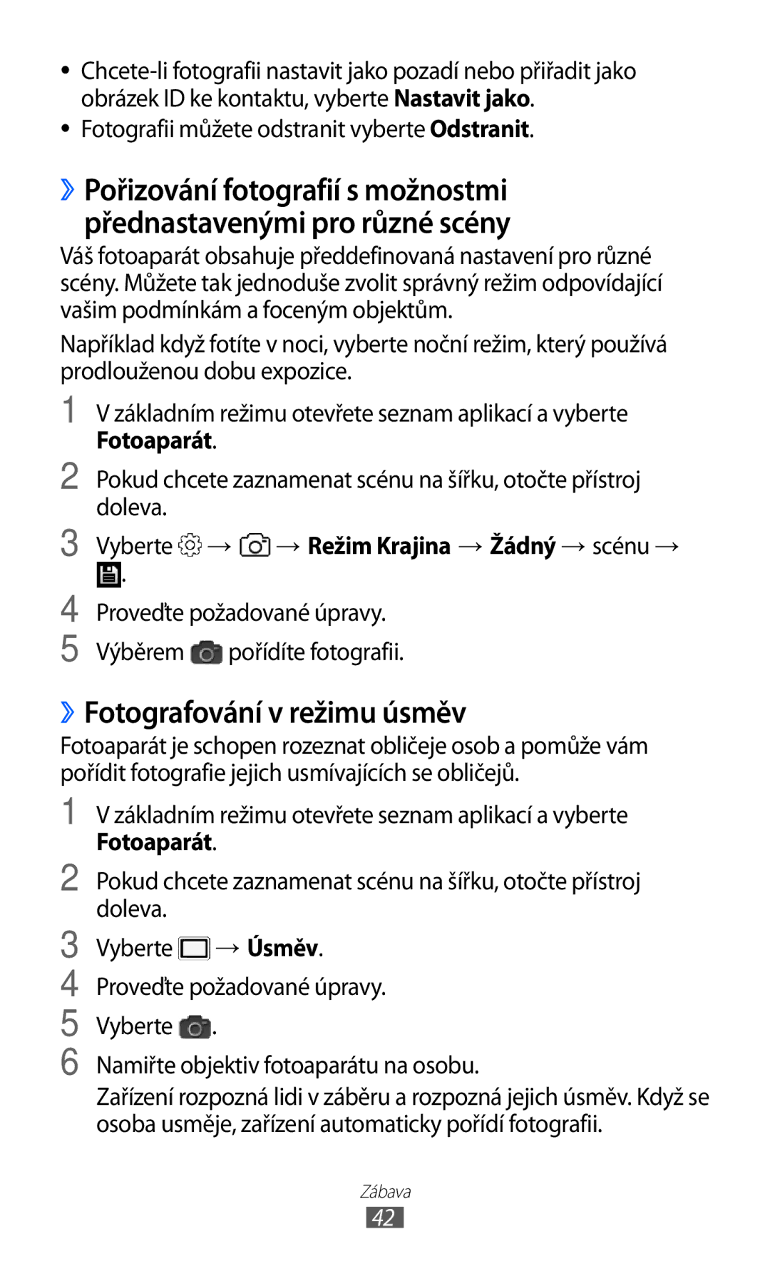 Samsung YP-G70EB/XEZ, YP-G70EW/XEZ, YP-G70CW/XEZ, YP-G70CB/XEZ manual ››Fotografování v režimu úsměv 