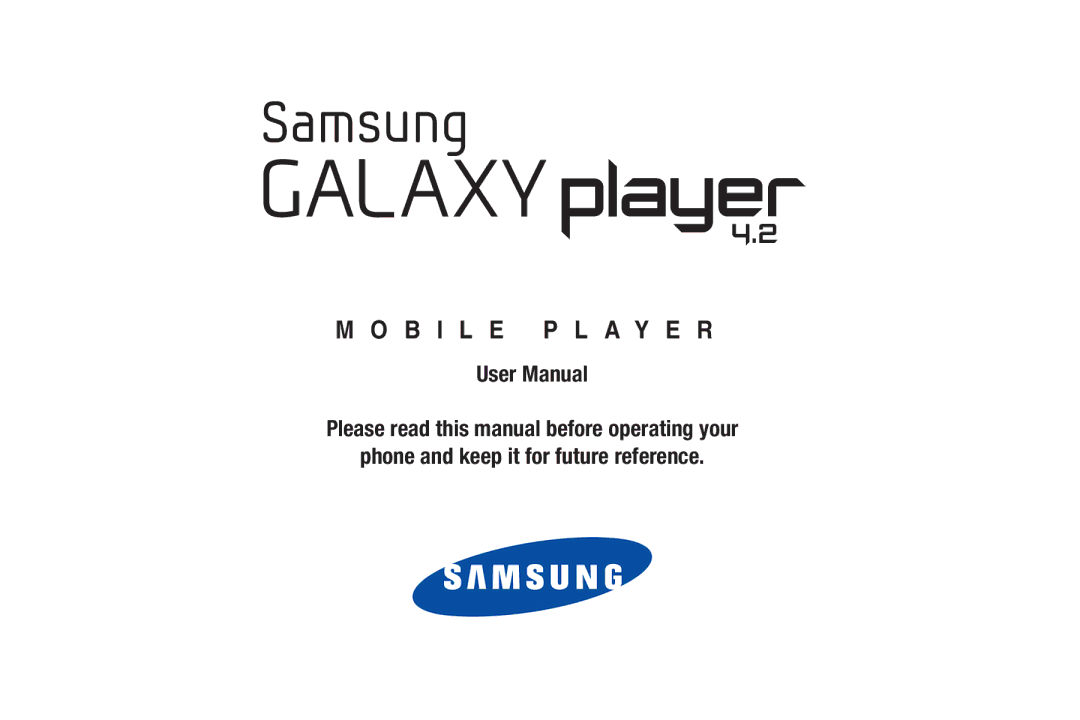 Samsung YP-GI1CB user manual B I L E P L a Y E R 