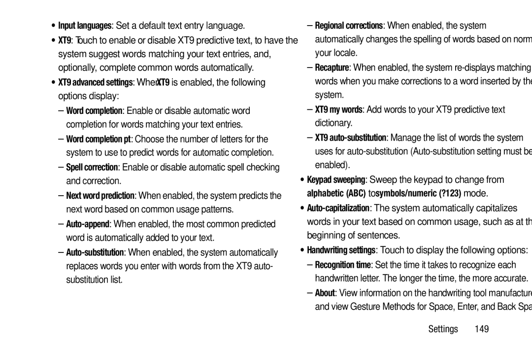 Samsung YP-GI1CB user manual Input languages Set a default text entry language 